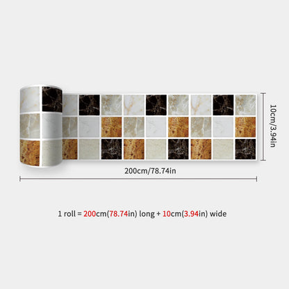 10x200cm Baseboard Sticker Moroccan Mosaic Tile Style Wall Border Sticker DIY Kitchen Bathroom Decoration Waistline Wall Sticker