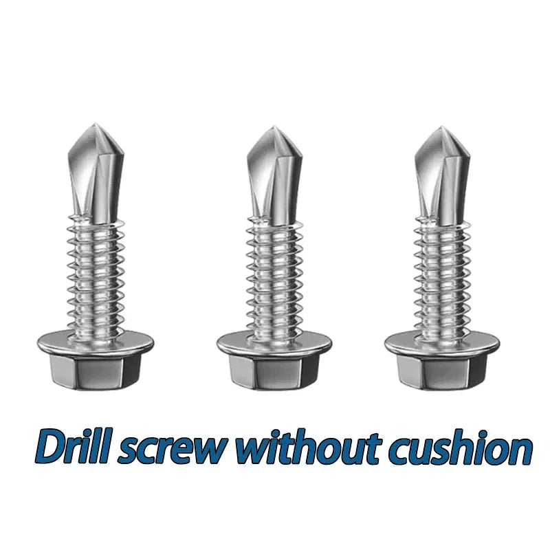 410 Stainless Steel Hex Head Self Drilling Screws M4.2 M4.8-M6.3mm Self-Tapping TEK Screws With Rubber ring Roofing screw #8#10#