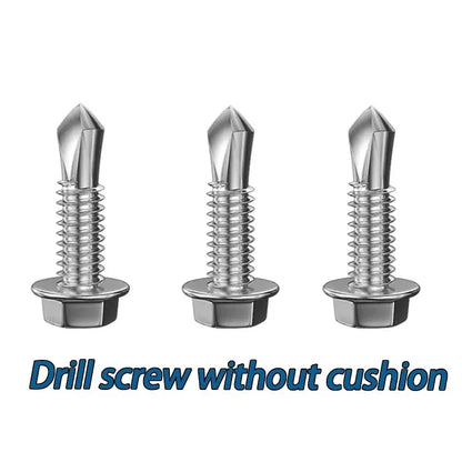 410 Stainless Steel Hex Head Self Drilling Screws M4.2 M4.8-M6.3mm Self-Tapping TEK Screws With Rubber ring Roofing screw #8#10#