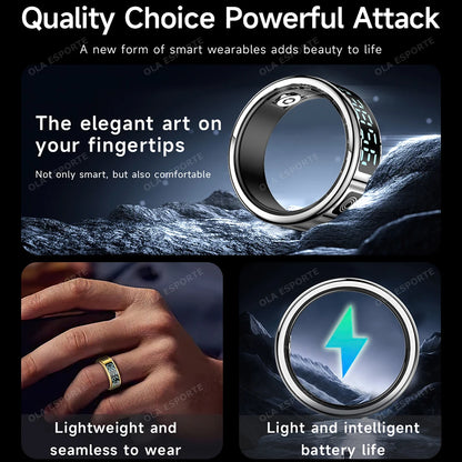 2026 new smart ring with charging compartment HD screen sports mode photo control，5ATM waterproof smartring ,for ios andriod