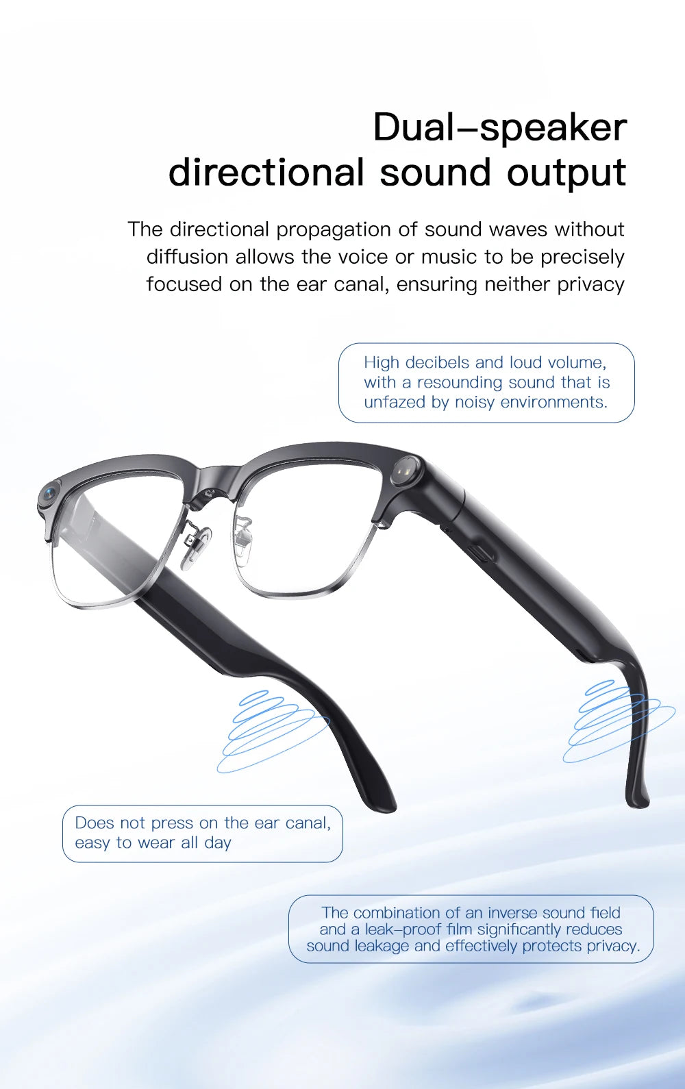 2026 New 8MP Ultra-Wide HD Camera Smart Glasses Video Record 4GB AI Photo Recognition BT Call Translation Voice Smart Glasses