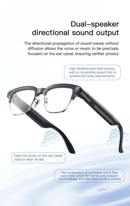 2026 New 8MP Ultra-Wide HD Camera Smart Glasses Video Record 4GB AI Photo Recognition BT Call Translation Voice Smart Glasses