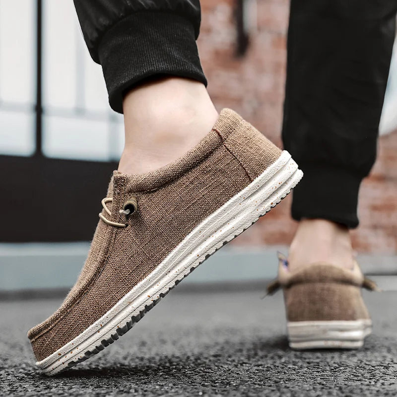 Men's Loafers Shoes Slip-on Easy To Put on Take Off Comfortable Breathable Casual Lightweight Low-Top Men's Canvas Shoes