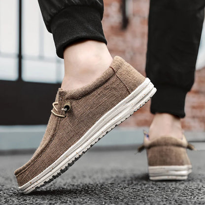 Men's Loafers Shoes Slip-on Easy To Put on Take Off Comfortable Breathable Casual Lightweight Low-Top Men's Canvas Shoes
