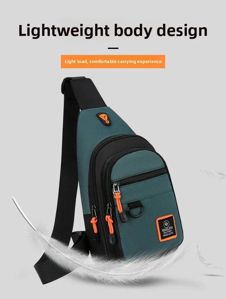 Fashion Men's Chest Bag Handbag Lightweight Oxford Fabric Crossbody Shoulder Bag Stylish Casual Men's Waist Packs Male Chest Bag