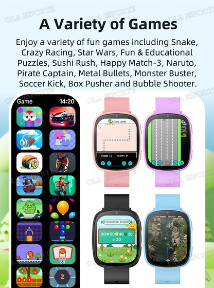 2026 Kids Games Smartwatch 1.83''HD Screen Camera 22 Interesting Games Sleep Monitor Alarm Clock Calculator Children Watch MA27