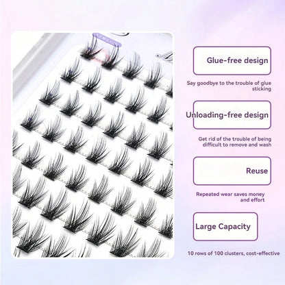 10 rows of red lotus artificial eyelashes are lightweight, soft, and easy to wear without glue after repeated use