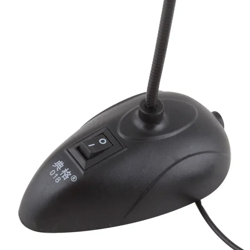 3.5mm Plug Stand Mini Studio Speech Microphone Gooseneck Wired Microphone Flexible for Computer PC Desktop Notebook Accessories