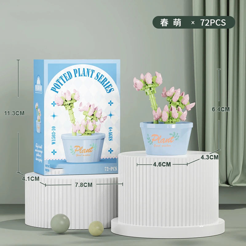 Bouquet Flower Mini Diy Building Block Toys for Children Bricks Blocks for Adults Constructor Micro Bricks Construction Set Gift