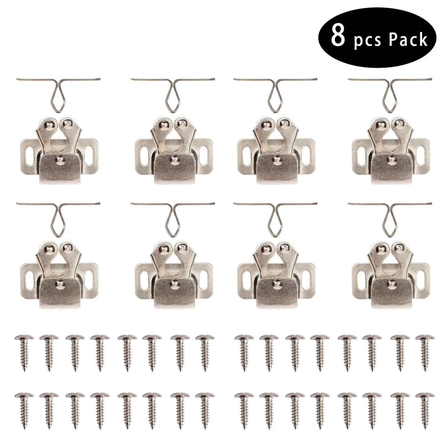 Furniture Door Stoppers Antique Copper Color Cupboard Cabinet Door Roller Latch Twin Double Catches with Striker and Free Screws
