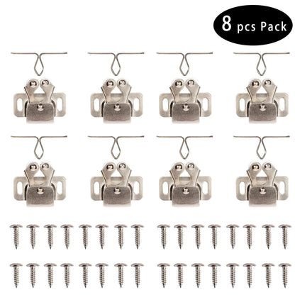 Furniture Door Stoppers Antique Copper Color Cupboard Cabinet Door Roller Latch Twin Double Catches with Striker and Free Screws