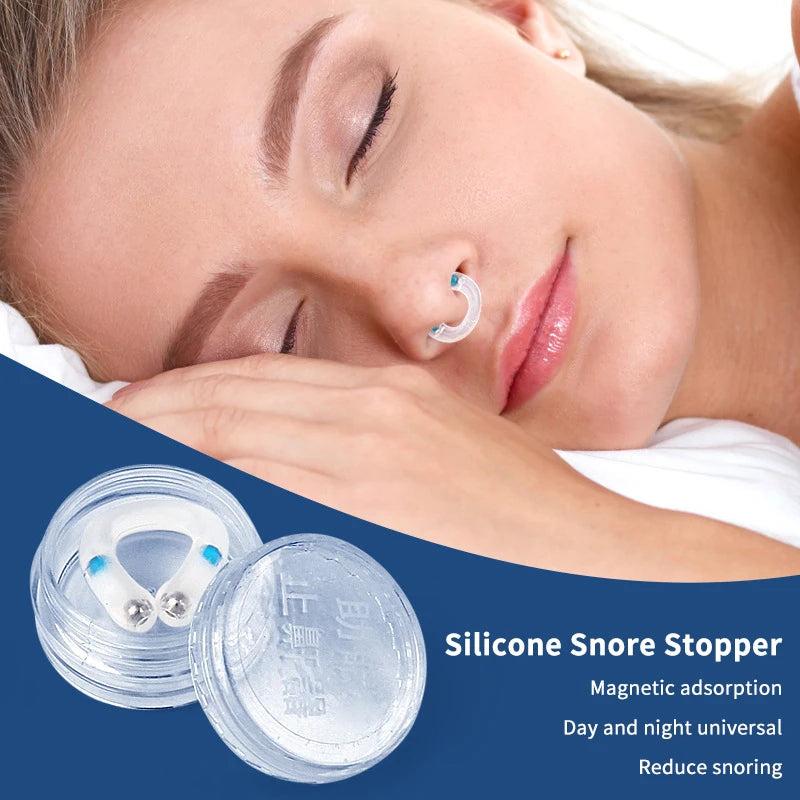Silicone Magnetic Anti Snoring Nasal Dilator Stop Snore Nose Clip Aid Easy Breathe Improve Sleeping For Men/Women Beauty Health