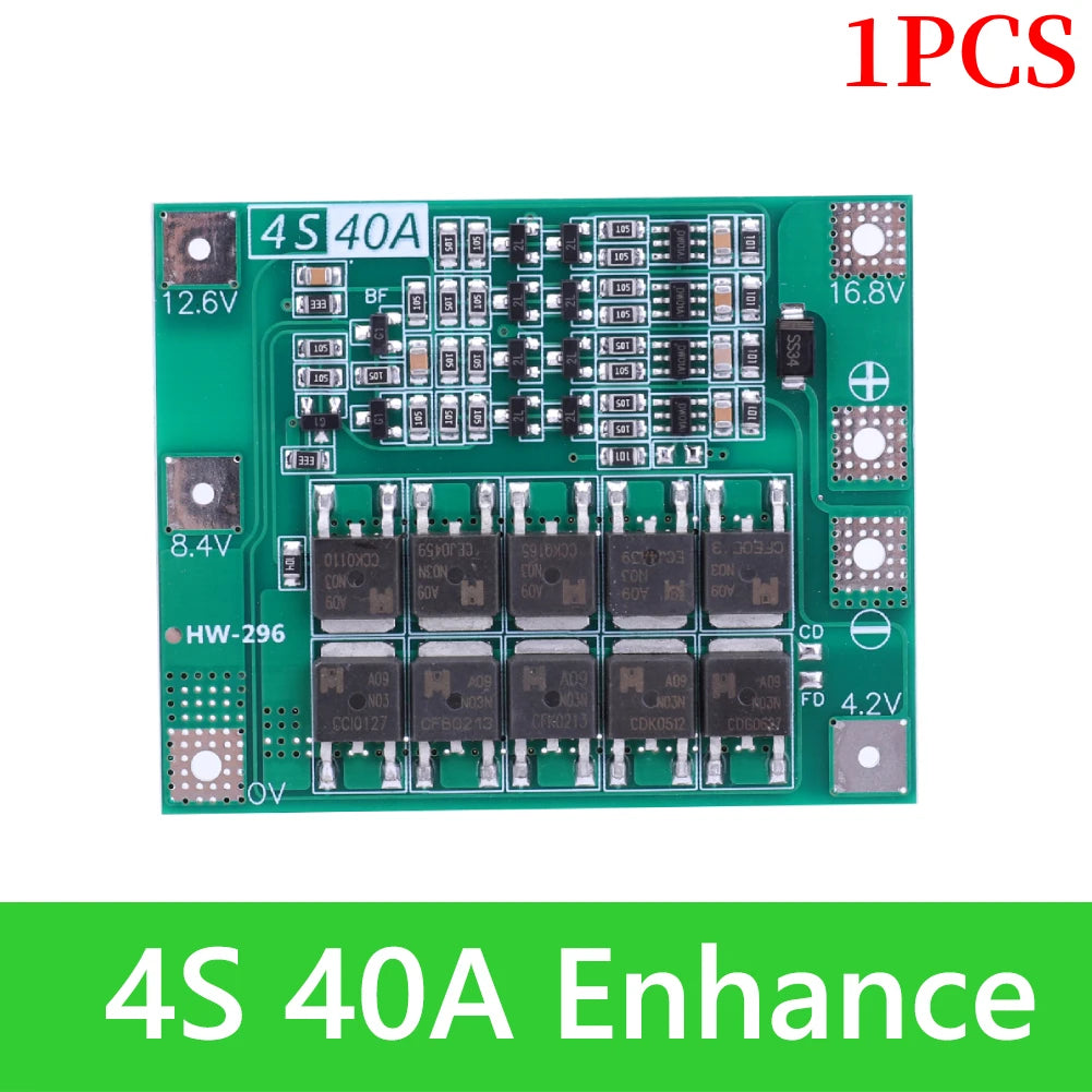 BMS 3S/4S 5A 10A 20A 25A 40A 60A Płytka zabezpieczająca ładowarkę do akumulatorów litowo-jonowych 18650 do wiertarki 12 V z funkcją wzmocnienia/balansu
