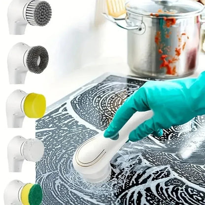 Homefish Five in One Multifunctional Electric Cleaning Brush for Bathroom Washing and Kitchen Cleaning Tools