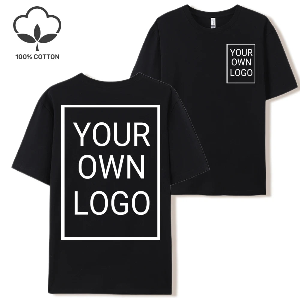 Double Sided Customized LOGO Picture Women T-Shirt Summer Y2K Loose Short Sleeves Comfortable T Shirts Crewneck DIY Tee Tops