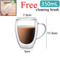 80ML Double Wall Glass Cup 1/12PCS Transparent Handmade Heat Resistant Tea Drink Whisky Wine Set Espresso Coffee Milk Mugs Gift