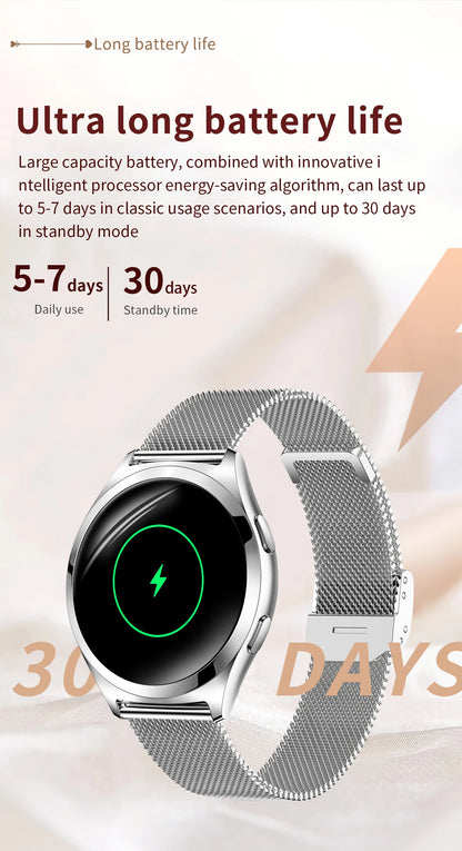 LIGE Luxury Smart Watch For Woman 1.27" Bluetooth Call Custom Dial Women's Bracelet Sports Health Monitor Smartwatch Ladies Gift