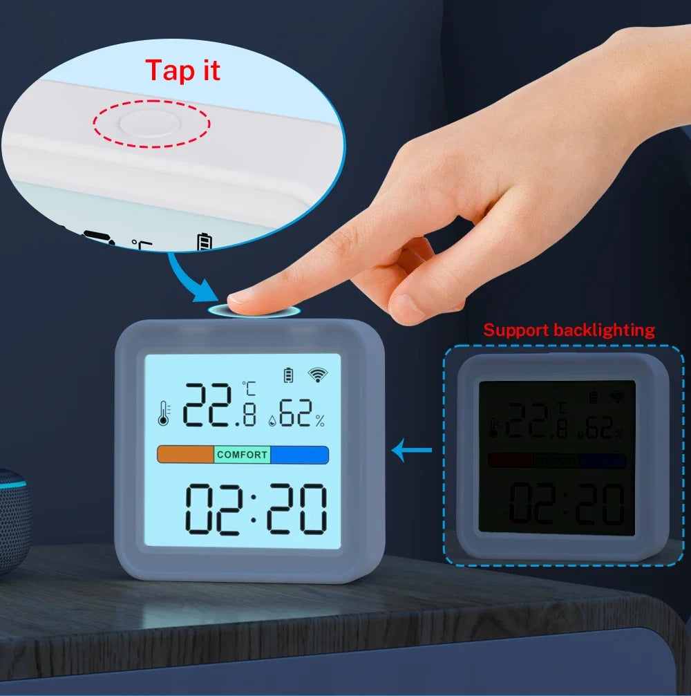 Tuya WiFi Temperature Humidity Sensor for Smart Home with LCD Screen Backlight Hygrometer Thermometer Support Alexa Google Home