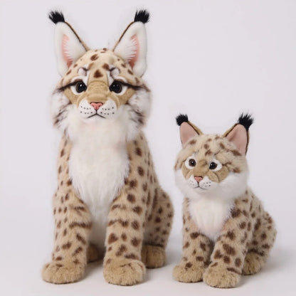 Realistic Lynx Bobcat Stuffed Animal Plush Toy 13.7in Ultra-Soft Lifelike Wild Cat Figure Kids Gift Home Decor Collectible