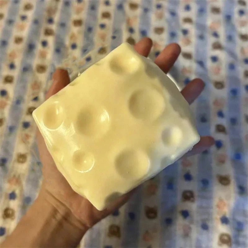 Cheese Cube Stress Ball Big Cheese Shapeable Squeeze Ball Non-Bounce Fidget Toy Relieve Stress Sensory Anti-Stress Festival Gift