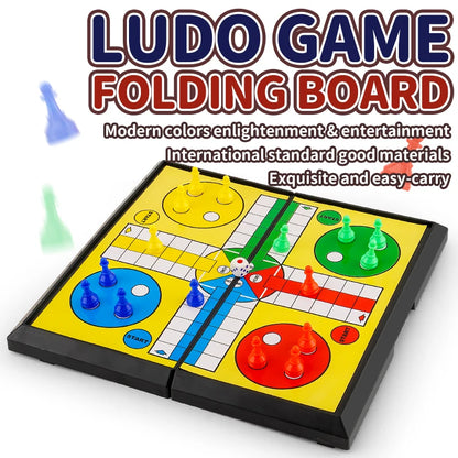 International Ludo Board Game for Kids: Portable Folding Chess Set, Educational Toy, Party Table Game for Elementary Students