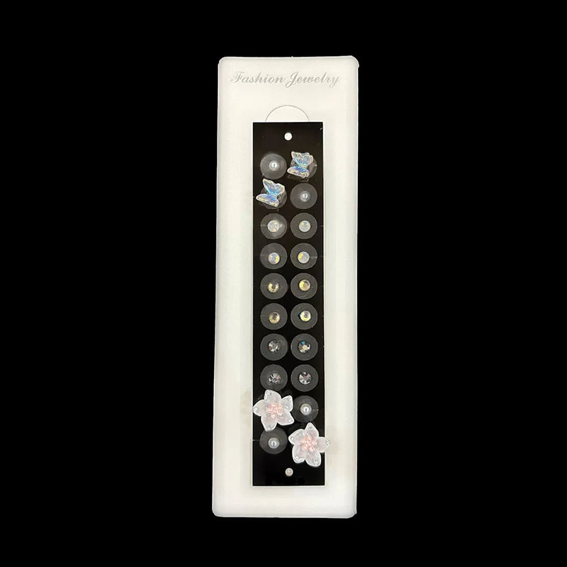 20 Patches Fashion Butterfly Flower Ear Point Stickers Ear Pressure Patch Rhinestone Acupuncture Auricular Ear Stickers Massager