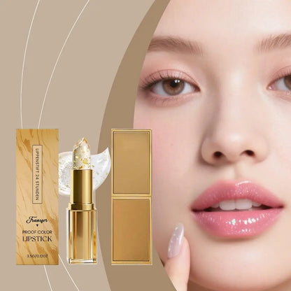 Gold Crystal PH Color Changing Lipstick Hyaluronic Acid Moisturizing Lip Balm Fade Lip Line Relieve Dryness Non Greasy Lip Gloss