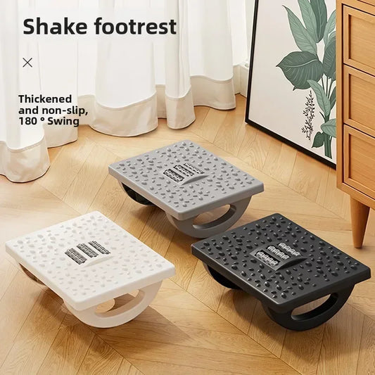 Home/Office Footrest Under Desk Foot Stool Anti-Crossed Legs Semi-Circular Rocking Anti-Slip Massage Roller Footrest