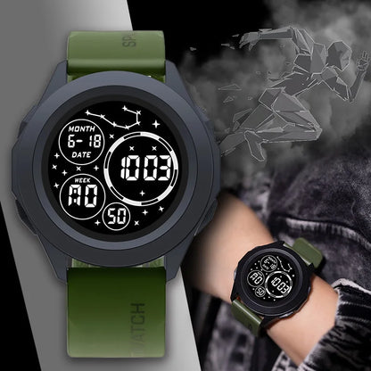YIKAZE Men Sport LED Watches Top Brand Men Digital Clock Multi-Functional Rubber Man Fitnes Athlete Timekeeping Electronic Watch