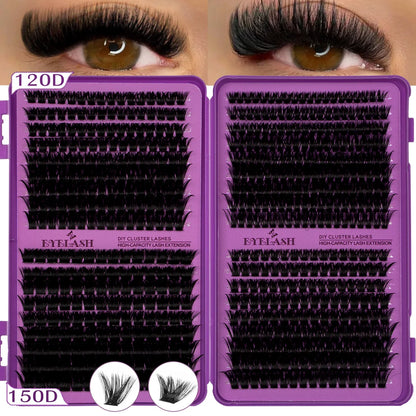 D Curl Individual Eyelash Clusters High Capacity Dense Eyelash Extension 8-16mm Suit for Different Makeup Beauty Long Lasting