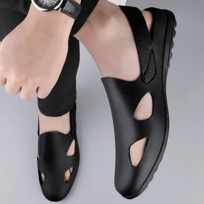 New summer general Doudou men's shoes outdoor lazy one-pedal men's daily casual leather shoes driving shoes