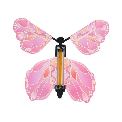 12PCS Magic Flying Butterflies Wind Up Toy Bookmark Greeting Rubber Band Powered Magic Prop,Surprise Gift Wedding,Birthday,Party