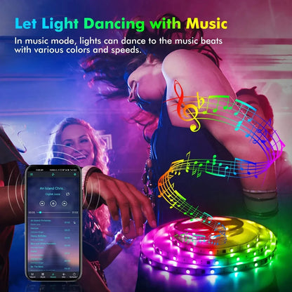 RGB Ambient Light Strip USB 5V LED 5050 Music Sync Flexible Tape Smart Home Lights Remote APP Control for Room TV DIY Decoration