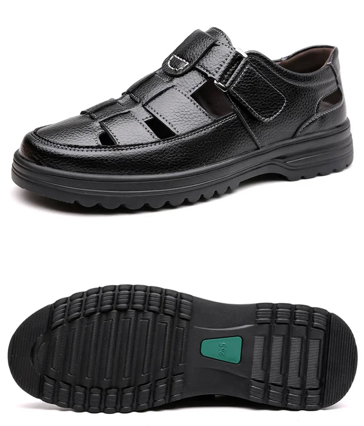 Men's Breathable Slip-on Hollow-out Loafers, Summer Comfortable Soft Sole Cutout Shoes, Non-slip for Outdoor & Driving-XH5602