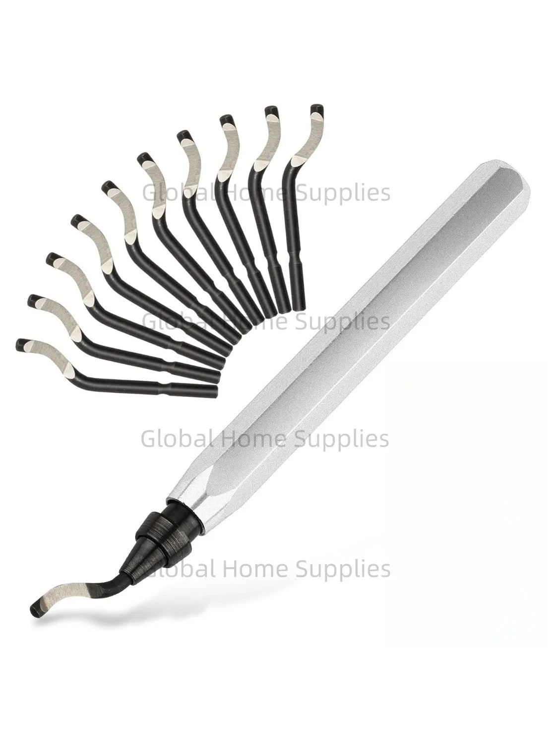 Deburring Tool with 10 Extra High Speed Steel Swivel Blades Works on Metal Resin PVC Pipes Copper Plastic and 3D Printed Edge