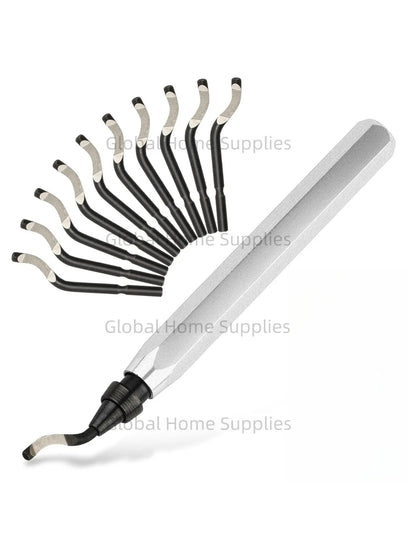 Deburring Tool with 10 Extra High Speed Steel Swivel Blades Works on Metal Resin PVC Pipes Copper Plastic and 3D Printed Edge