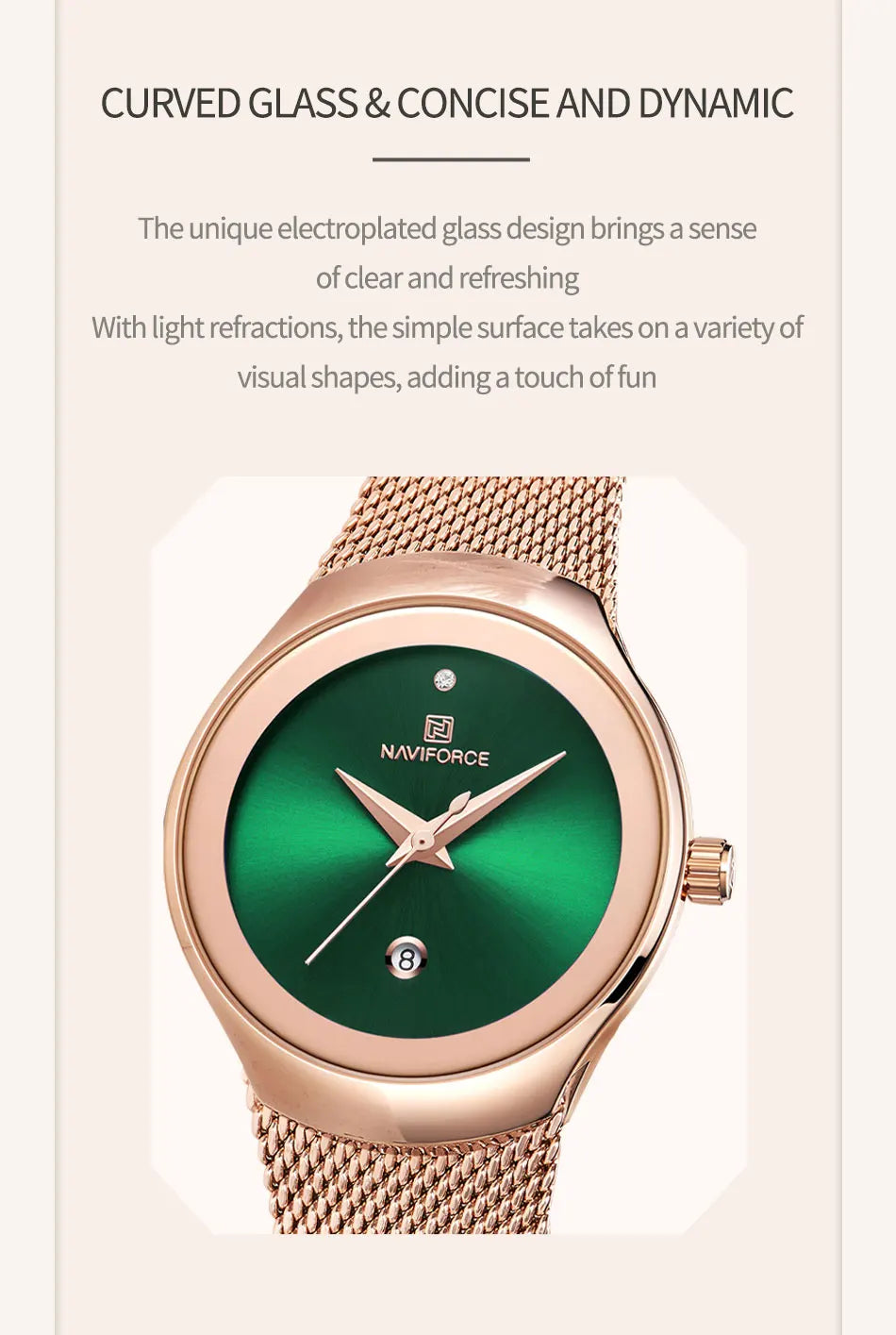 NAVIFORCE Women Watches Fashion Rose Gold Ultra Thin Ladies Watch Luxury Waterproof Quartz WristWatch Woman Relogio Feminino