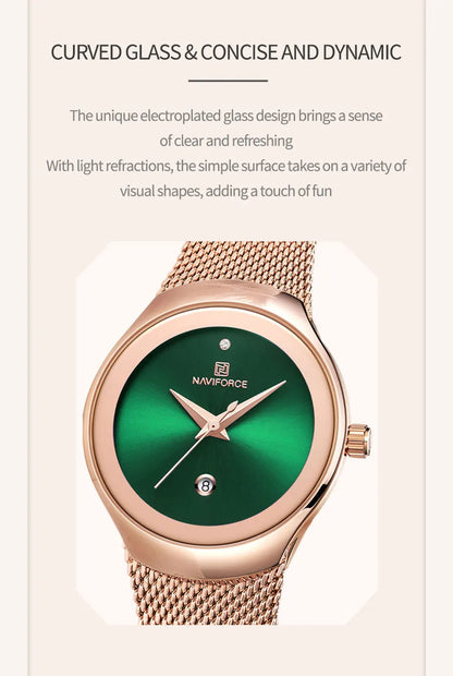 NAVIFORCE Women Watches Fashion Rose Gold Ultra Thin Ladies Watch Luxury Waterproof Quartz WristWatch Woman Relogio Feminino