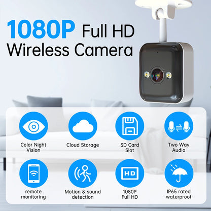 Jooan 2K Mini Security Camera IP Camera Wifi Outdoor CCTV Surveillance Camera 5x Digital Zoom Color Night Home Baby Monitor