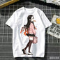2026 Summer Demon Slayer Nezuko Cherry Blossom Butterfly Print Cotton T-Shirt Adult Kids Casual Loose Breathable Anime Tops Y2k