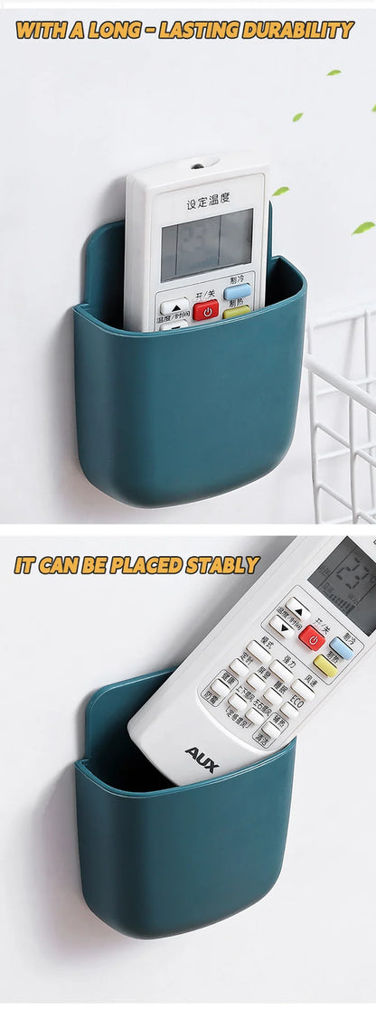 Wall Mounted Storage Box Phone Charger Holder Stand Rack for Remote Control Air Conditioner TV - Mobile Plug Organizer Case