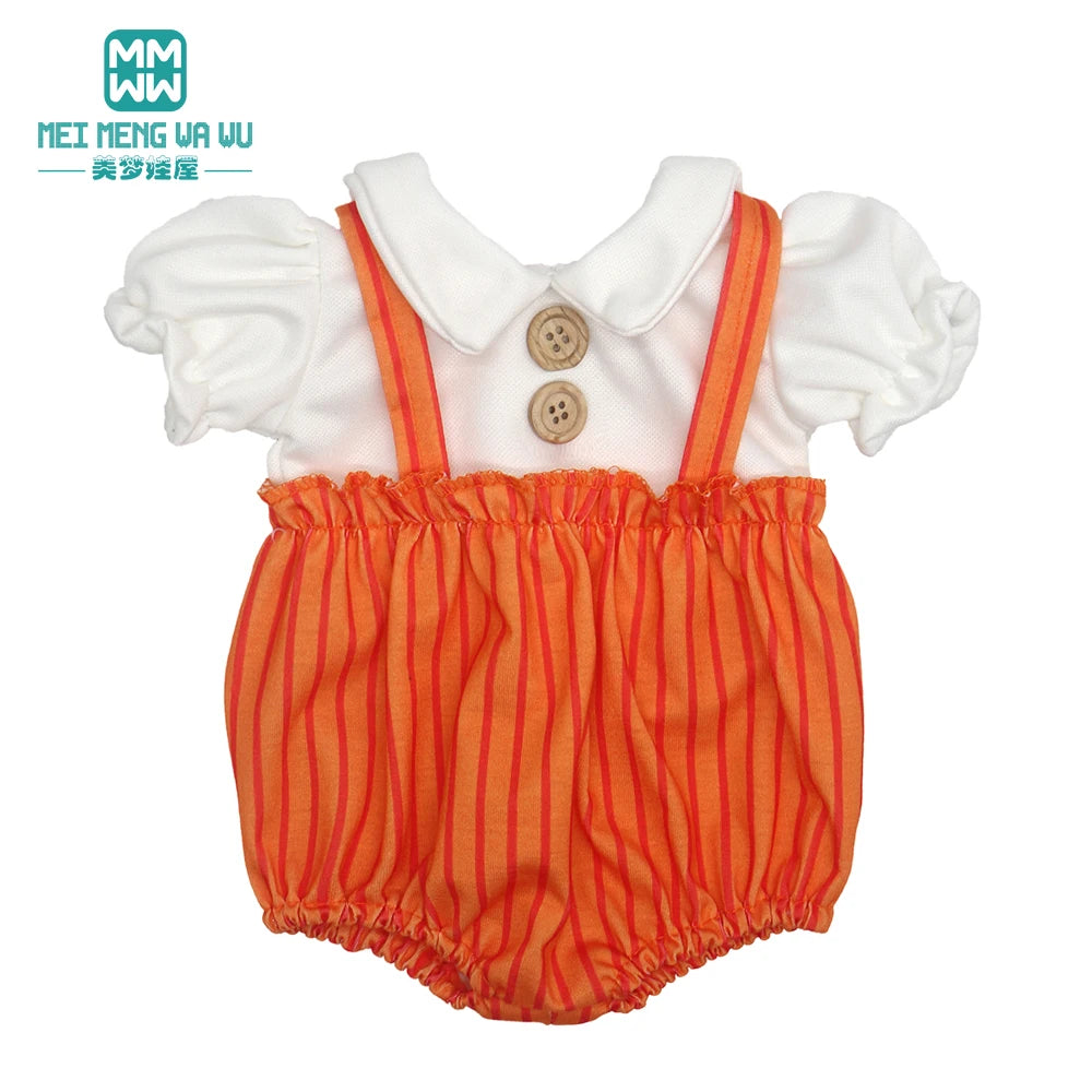 Fits 17-18inch American Doll and New Born Doll Clothes Fashion Dresses, Hooded Jumpsuit, Cardigan Strap Skirts Toys Gifts