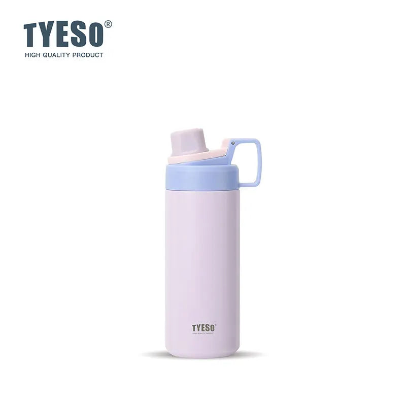 Tyeso 600ML Leakproof Insulated Water Bottle Portable Vacuum Thermal Flask Drink Cup for Outdoor Sports Travel Daily Fitness