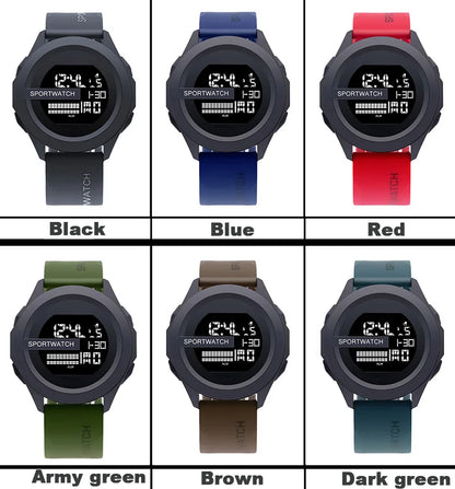 YIKAZE Men Sport LED Watches Top Brand Men Digital Clock Multi-Functional Rubber Man Fitnes Athlete Timekeeping Electronic Watch