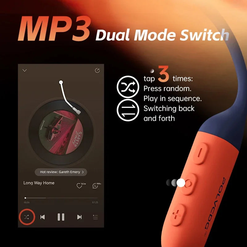 POLVCDG słuchawki z przewodnictwem kostnym Bluetooth, pamięć 32 GB, wodoodporność IPX8, słuchawki pływackie Bluetooth 5.4, materiał silikonowy, nowe X16 (2024)