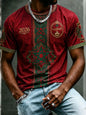 2026 Morocco Fan Football T-Shirt, Red Letter Print Quick Dry Short Sleeve Casual Sports Jersey Unisex