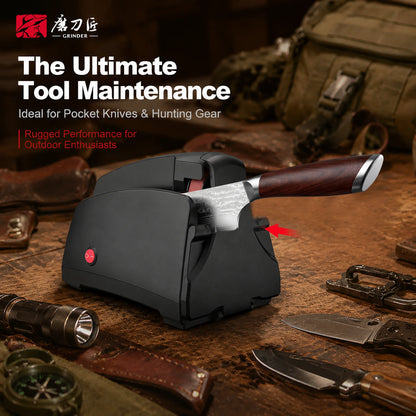 Electric Belt Knife Sharpener for Home, 120# 320# 600# 1000# Grit, Fast Sharpening & Polishing