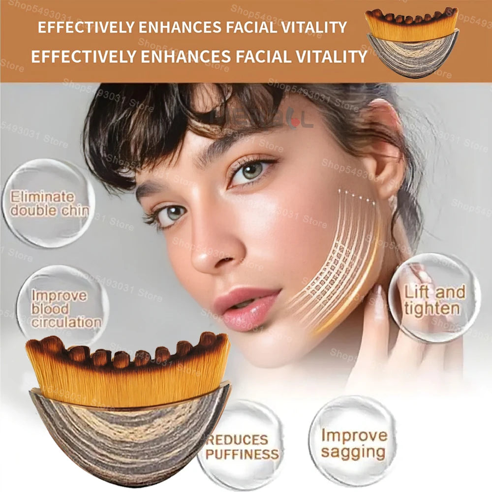 Portable Lymphatic Contour Face Brush,Facial Sculpting Guasha Massager,Lymphatic Drainage Massager Skin Scraping Facial Brush