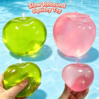 Transparent Apple Maltose Squishy Fidget Toy Stress Anxiety Relief Soft Squeeze Toy Portable Desk Accessory Office Decor Gift