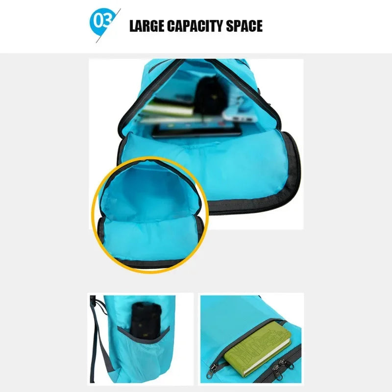 20L Lightweight Waterproof Backpack Portable Folding Backpack Outdoor Bag Ladies Men Travel Hiking Backpack